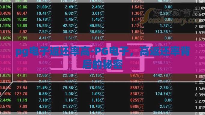pg电子返还率高-PG电子，高返还率背后的秘密