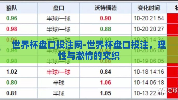 世界杯盘口投注网-世界杯盘口投注，理性与激情的交织