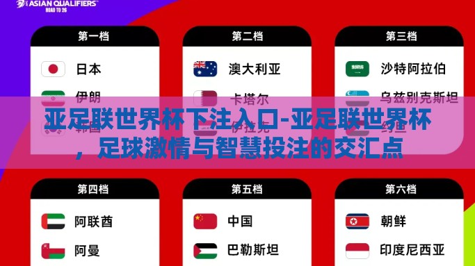 亚足联世界杯下注入口-亚足联世界杯，足球激情与智慧投注的交汇点