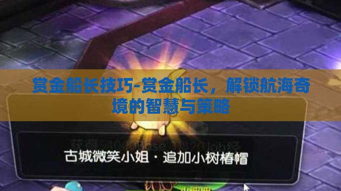 赏金船长技巧-赏金船长，解锁航海奇境的智慧与策略