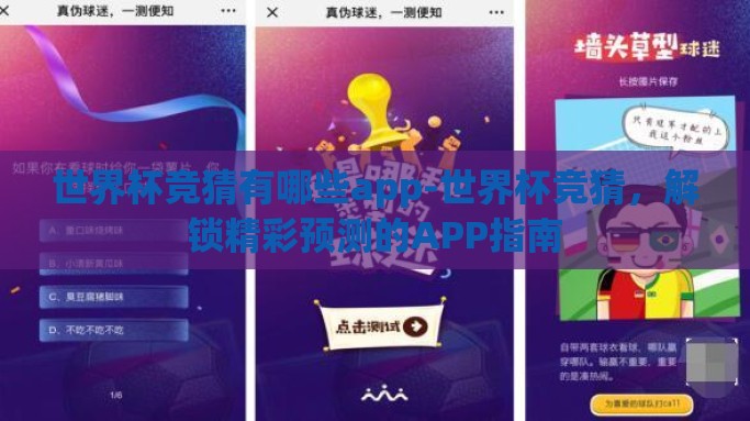 世界杯竞猜有哪些app-世界杯竞猜，解锁精彩预测的APP指南