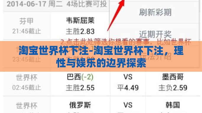 淘宝世界杯下注-淘宝世界杯下注，理性与娱乐的边界探索