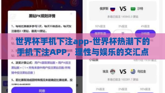 世界杯手机下注app-世界杯热潮下的手机下注APP，理性与娱乐的交汇点