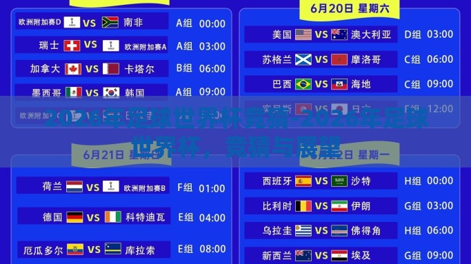2026年足球世界杯竞猜-2026年足球世界杯，竞猜与展望