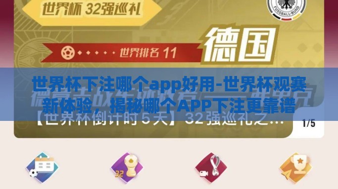 世界杯下注哪个app好用-世界杯观赛新体验，揭秘哪个APP下注更靠谱